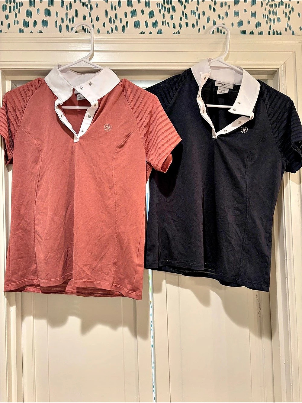 Ariat Pro Series polo Girls XL (14) 2-Piece Polo Set Pink & navy
